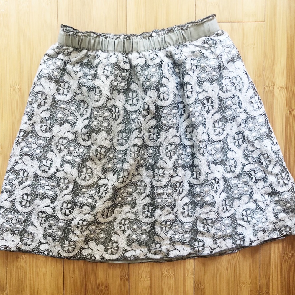 Green lace J Crew skirt